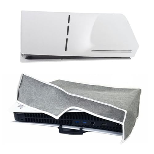 Hülle für PS5 Slim, Spielkonsolenhülle Skin Schutz für PS5 Slim Disc&Digitalkonsole (Horizontal Grau) von SAMTN