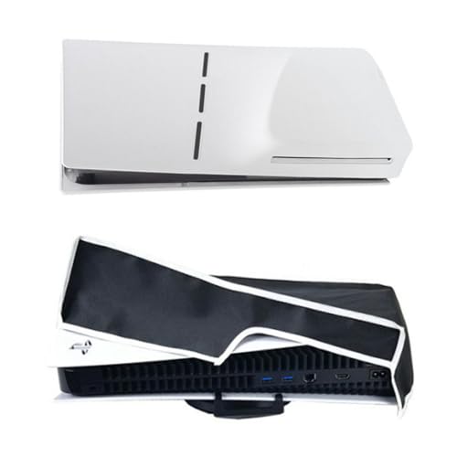 Hülle für PS5 Slim, Spielkonsolenhülle Skin Schutz für PS5 Slim Disc&Digitalkonsole (Horizontal Schwarz) von SAMTN