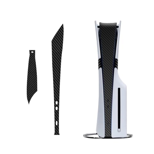 Konsolen-Skin für PS5 Pro, Konsolen-Aufkleber, Host-Mittelstreifen-Aufkleber, Konsolen-Mittelteil-Schutzstreifen-Film, Spielkonsolen-Aufkleber-Skin (Kohlefaser Schwarz) von SAMTN