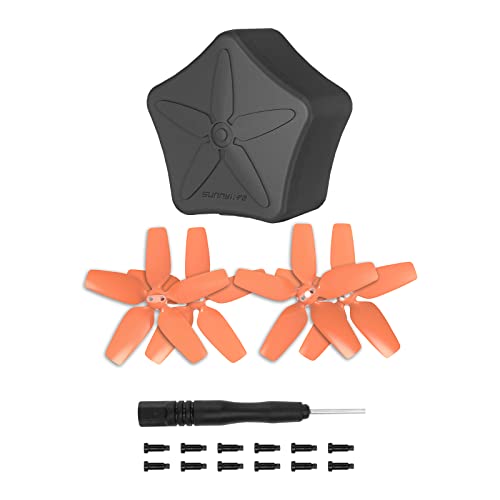 Propeller-Aufbewahrungsbox + Drohnenpropeller-Ersatzteilkits für DJI Avata (2 Paar Paddel orange + Aufbewahrungsbox) von SAMTN