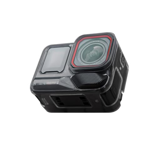 SAMTN Schutzhülle für Insta360 Ace Pro 2 Action, transparente TPU-Hülle mit Objektivschutzkappe (Transparent Schwarz) von SAMTN