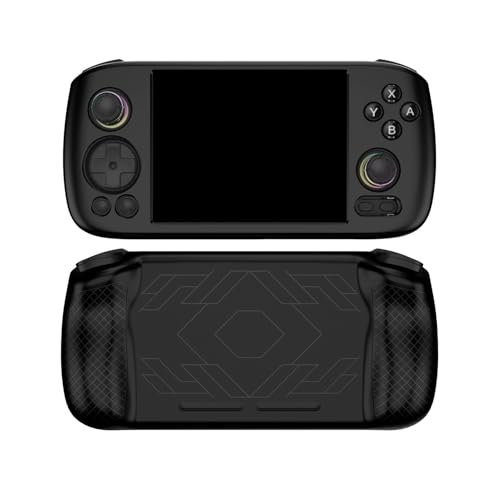 Silikon-Schutzhülle für ANBERNIC RG 406H, Handheld-Spielkonsole Weiche Silikonhülle, Schutzhülle, Rundumschutz mit Anti-Rutsch (Schwarz) von SAMTN