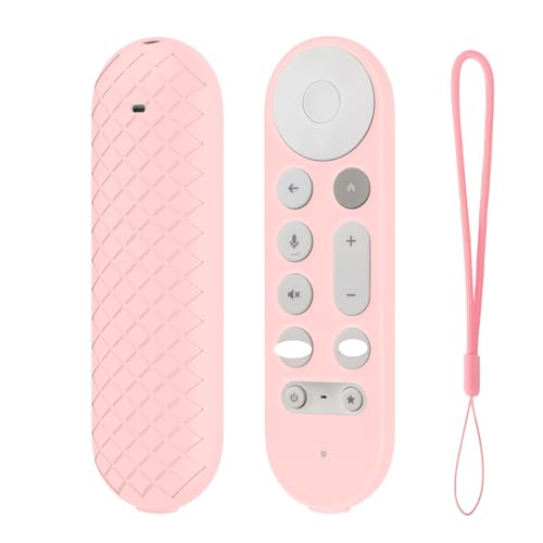 Silikonhülle für Google TV Streamer 4K TV 2024, Ersatz-Fernbedienungshülle mit Umhängeband, Soft Skin Hülle für Fernbedienung für Google GY3LE (Rosa) von SAMTN