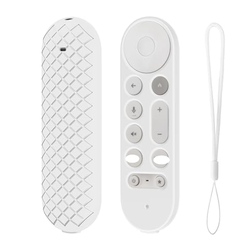 Silikonhülle für Google TV Streamer 4K TV 2024, Ersatz-Fernbedienungshülle mit Umhängeband, Soft Skin Hülle für Fernbedienung für Google GY3LE (Weiß) von SAMTN
