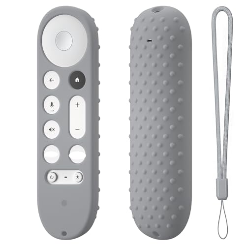 Silikonhülle für Google TV Streamer 4K TV 2024, Ersatz für Fernbedienungsabdeckung, Schutzhülle, stoßfeste Silikonhülle für Google GY3LE (Hellgrau) von SAMTN