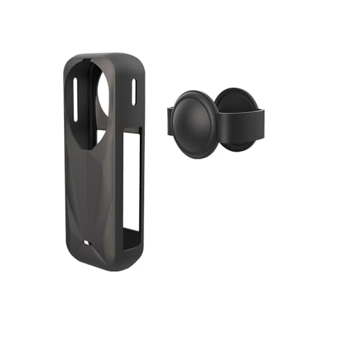 Silikonhülle für Insta360 x5, Schutzhülle mit Objektivkappe, Kamerazubehörset (Schwarz) von SAMTN