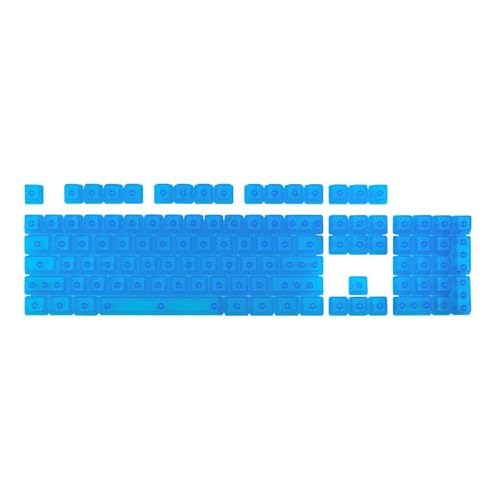 Tastenkappen, 104 Tastenkappen Set, ABS Transparente Mechanische Tastatur Tastenkappe Ohne Gravur Hintergrundbeleuchtung RGB (Transparent blau) von SAMTN