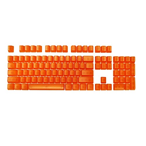 Tastenkappen, 104 Tastenkappen Set, ABS Transparente Mechanische Tastatur Tastenkappe Ohne Gravur Hintergrundbeleuchtung RGB (Transparent orange) von SAMTN