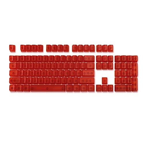 Tastenkappen, 104 Tastenkappen Set, ABS Transparente Mechanische Tastatur Tastenkappe Ohne Gravur Hintergrundbeleuchtung RGB (durchsichtig rot) von SAMTN