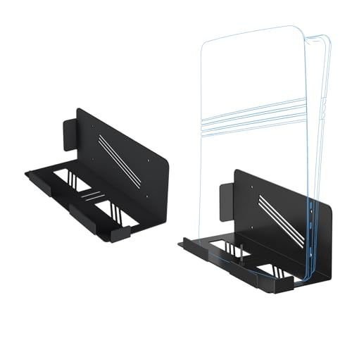 Wandhalterung für PS5 Pro/Slim, Regalhalterung mit Schraubbefestigung, Wandhalterung, Wandständer (Schwarz) von SAMTN