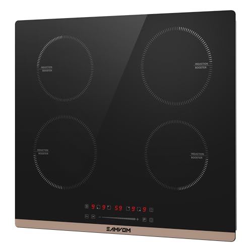 Induktionskochfeld 4 Platten Einbau 6400W, Induktionskochfeld 60cm, Gleichmäßige Erwärmung, Boost-Funktion,99Mins Timer, Kindersicherung von SAMVOM