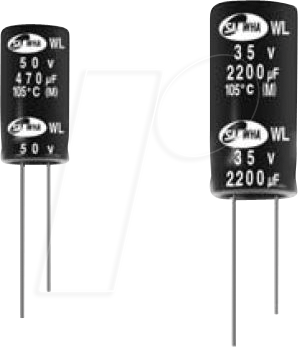 WL1A158M10020100 - Elko, radial, 1500 µF, 10 V, 105°, Low ESR, RM 5 von SAMWHA