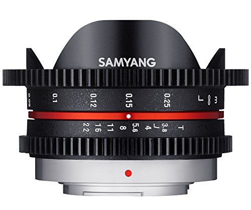 SAMYANG 14007,5T3.8M T3.8 Cine UMC Fish-Eye Objektiv für Anschluss MFT (7,5mm) von SAMYANG