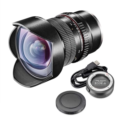 SAMYANG AF 14 mm F2.8 Sony FE + Lens-Station - Autofokus Ultraweitwinkel Objektiv mit Festbrennweite für spiegellose Vollformat und APS-C Kameras E Mount, Ø 86mm, Schwarz, 23275 von SAMYANG