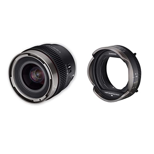 SAMYANG V-AF 24mm T1, 9 FE für Sony E + Samyang MF Adapter, Videoobjektiv, Auto Fokus Objektiv, Cine Lens 8K Unterstützung, Custom Switch und Button von SAMYANG