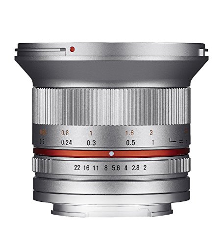 Samyang 12mm F2.0 MFT silber - Weitwinkel Festbrennweite für Micro Four Thirds Anschluss, manueller Fokus, für APS-C Kamera Olympus OM-D E-M1 III, Pen E PL10, OM-D E-M5 III, Panasonic Lumix DC-G91 von SAMYANG