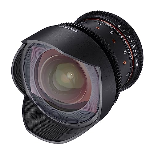 Samyang 14/3,1 Objektiv Video DSLR II Canon EF manueller Fokus Videoobjektiv 0,8 Zahnkranz Gear, Weitwinkelobjektiv schwarz von SAMYANG