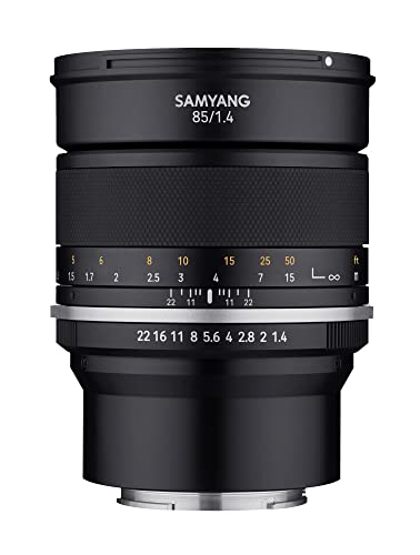Samyang 22993 MF 85mm F1,4 MK2 Sony E – Porträt Objektiv manueller Fokus für Vollformat und APS-C Festbrennweite Sony E Mount, 2 Generation für Sony A7S, A7 III, A7R III, A6400, A7R IV, A6600, A9 II von SAMYANG