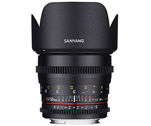 Samyang 50/1,5 Objektiv Video DSLR Nikon F manueller Fokus Videoobjektiv 0,8 Zahnkranz Gear, Porträtobjektiv schwarz Samyang 50/1,5 Objektiv Video DSLR Nikon F manueller Fokus Videoobjektiv 0,8 Zahnkranz Gear, Porträtobjektiv schwarz von SAMYANG