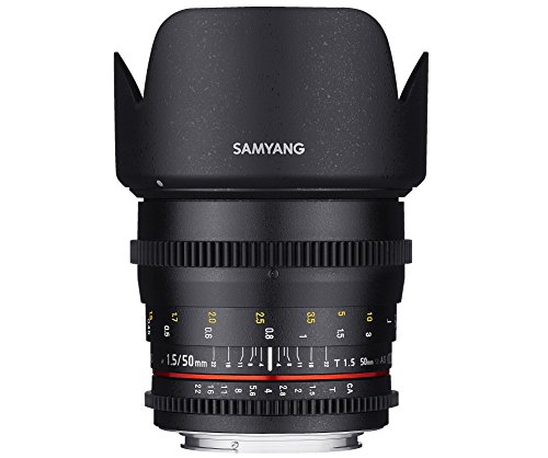 Samyang 50/1,5 Objektiv Video DSLR Sony E manueller Fokus Videoobjektiv 0,8 Zahnkranz Gear, Porträtobjektiv schwarz von SAMYANG