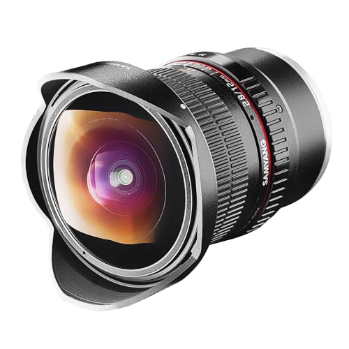 Samyang 7472 12/2,8 Objektiv Fisheye DSLR Sony E manueller Fokus Fotoobjektiv, Superweitwinkel schwarz von SAMYANG