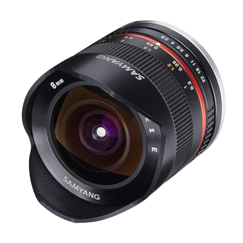 Samyang 8/2,8 Objektiv Fisheye II APS-C Sony E manueller Fokus Fotoobjektiv, Superweitwinkelobjektiv, für Sony A7C II A7C R von SAMYANG