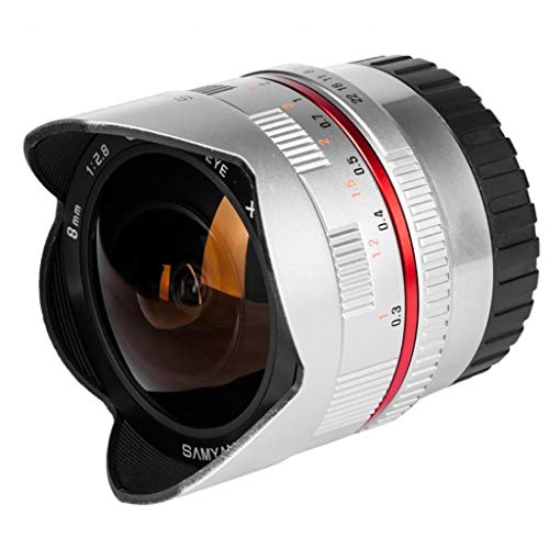 Samyang 8/2,8 Objektiv Fisheye II APS-C Sony E manueller Fokus Fotoobjektiv, Superweitwinkelobjektiv silber Samyang 8/2,8 Objektiv Fisheye II APS-C Sony E manueller Fokus Fotoobjektiv, Superweitwinkelobjektiv silber von SAMYANG