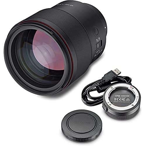 Samyang AF 135mm F1,8 FE für Sony E + Samyang Lens Station – Autofokus Vollformat & APS-C Teleobjektiv, lichtstarke Festbrennweite für Sony Kamera mit E Mount + Docking-Station für System Update von SAMYANG