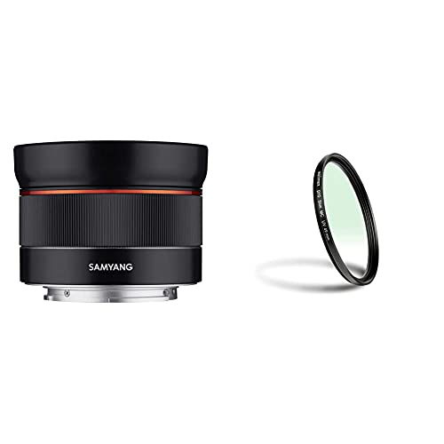 Samyang AF 24 mm F2.8 FE (Tiny but Wide) - Vollformat 24mm Weitwinkel Festbrennweite Autofokus Objektiv & Walimex Pro UV-Filter Slim MC 49 mm (inkl. Schutzhülle) von SAMYANG