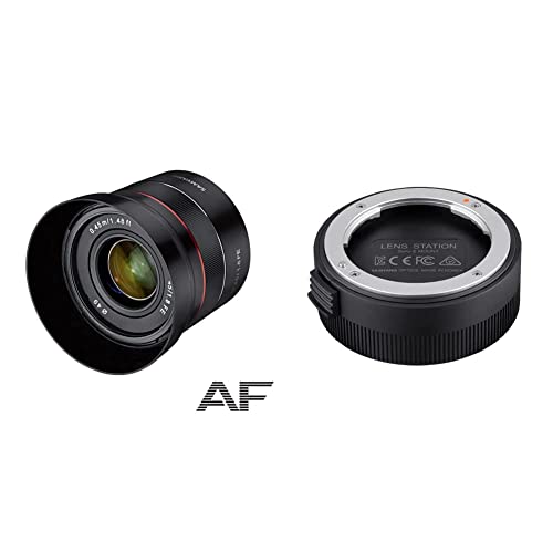 Samyang AF 45 mm /F1.8 Objektiv für Sony FE (Tiny but Premium) + Lens Station von SAMYANG