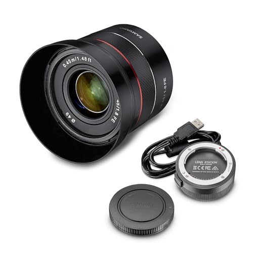 Samyang AF 45mm F1,8 FE + Lens-Station für Sony E-Mount Vollformat & APS-C I ultra leichtes Standardobjektiv mit schnellem Autofokus I Festbrennweite für Sony E Mount A7C, A7 III, A6100 u.a. Samyang AF 45mm F1,8 FE + Lens-Station für Sony E-Mount Vollformat & APS-C I ultra leichtes Standardobjektiv mit schnellem Autofokus I Festbrennweite für Sony E Mount A7C, A7 III, A6100 u.a. von SAMYANG