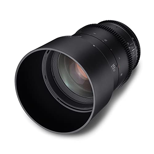 Samyang MF 135mm T2,2 VDSLR MK2 Nikon F – Video Cine Objektiv Vollformat & APS-C Teleobjektiv Festbrennweite für Nikon F Kamera, manueller Fokus, für D780, D850, D7500, D500 von SAMYANG