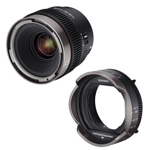 Samyang V-AF 45mm T1,9 FE für Sony E + MF-Adapter, Videoobjektiv, Auto Fokus Objektiv, Cine Lens 8K Unterstützung, Anamorphic kompatibel von SAMYANG