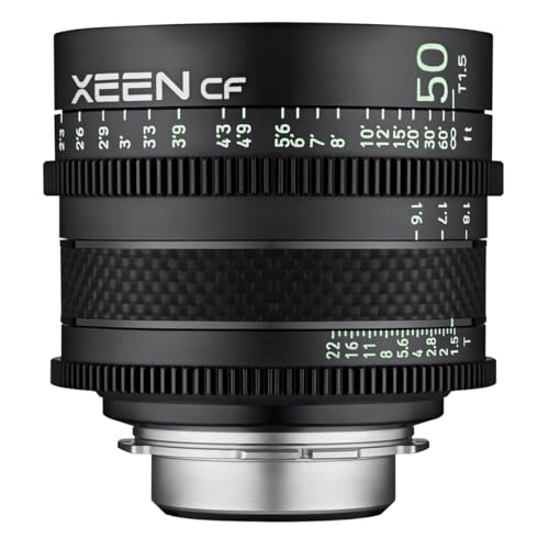 XEEN CF Cinema 50mm T1,5 PL Vollformat – professionelles Cine-Objektiv – Carbon Linsenzylinder – extrem kompakt von SAMYANG