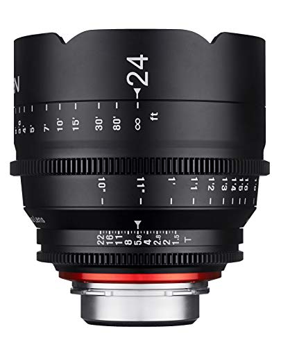 XEEN Cinema 24mm T1,5 Sony E Vollformat Objektiv MF Cine Video Lens für hohe Auflösungen mit Follow Focus Zahnkränze von SAMYANG