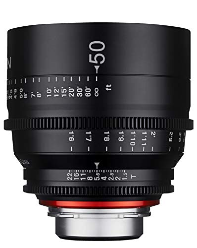 XEEN Cinema 50mm T1,5 Canon EF Vollformat Objektiv MF Cine Video Lens für hohe Auflösungen mit Follow Focus Zahnkränze von SAMYANG