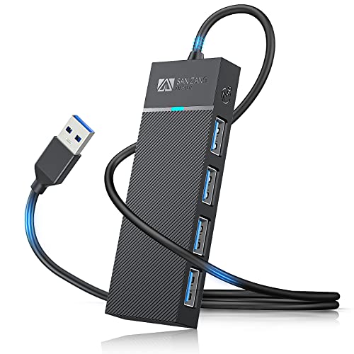 4-Port USB Hub 3.0 mit 50cm Kabel,Ultra Slim USB hub,USB verteiler 3.0 Datenhub Extra Leicht Super Speed für MacBook Air/Pro/Mini, iMac, XPS, Laptop, USB Flash Drives, Mobile HDD und mehr von SAN ZANG MASTER