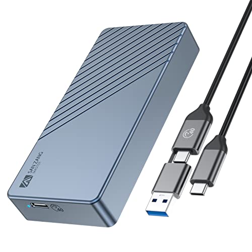 NVMe Gehäuse kompatibel mit Thunderbolt 3/4 USB 4/3.2/3.1/3.0 Typ C, SANZANG 40Gbit/s M.2 SSD Gehäuse für 2280 M-Key (B+M Key) NVMe SSD, bis zu 2700 MB/s, Grau von SAN ZANG MASTER