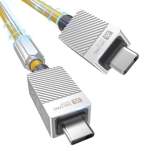 SAN ZANG MASTER USB C auf USB C Kabel 240 W 20 Gbit/s, USB 3.2 Gen 2x2 Datenkabel, 4K@60Hz Display, 48V/5A PD3.1 Ladekabel für Typ-C MacBook, Hub, Docking, 0,5m Gelb von SAN ZANG MASTER