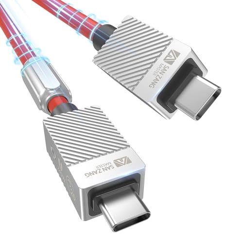 SAN ZANG MASTER USB C auf USB C Kabel 240W 20Gbps, USB 3.2 Gen 2x2 Kabel, 240 W 48V/5A PD3.1 Ladekabel, 4k Displayport Kabel Video, schnelles Laden 20 Gbps Datenübertragung 0.5 m, rot von SAN ZANG MASTER