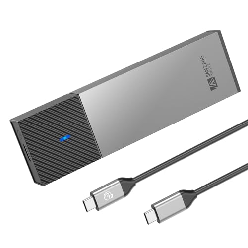 SANZANG M.2 NVMe Gehäuse M.2 SSD Gehäuse mit 10 Gbit/s Übertragung, USB 3.2 NVME SSD Gehäuse Adapter für 2230 2242 2260 2280 M.2 PCIe NVMe M-Key & M+B Key SSD (werkzeuglos, Typ C auf C) von SAN ZANG MASTER