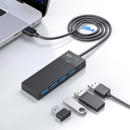 SANZANG USB hub,4-Port USB Hub 3.0 mit 100cm Kabel,USB verteiler Datenhub Ultra Slim Super Speed für MacBook,Mac Pro/Mini, iMac,Surface Pro,XPS,Laptop,USB Flash Drives,Mobile HDD und mehr von SAN ZANG MASTER