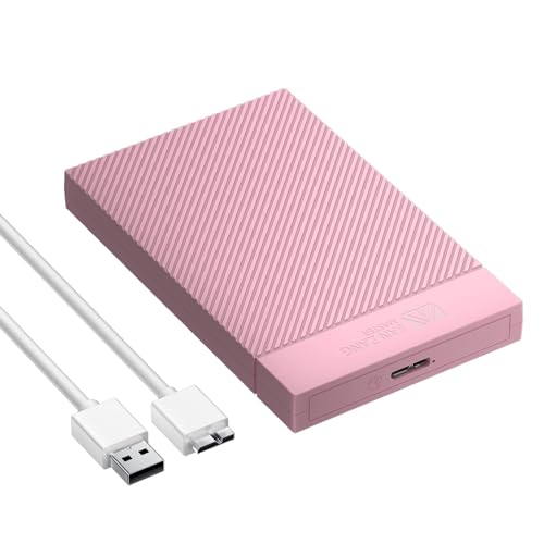 USB 3.0 2,5-Zoll-Festplattengehäuse mit werkzeuglosem USB 3.0-Kabel für 2 5-Zoll-SATA-SSDs und 9,5-mm-Festplatten mit 7 mm Höhe, unterstützt UASP und Trim Pink von SAN ZANG MASTER