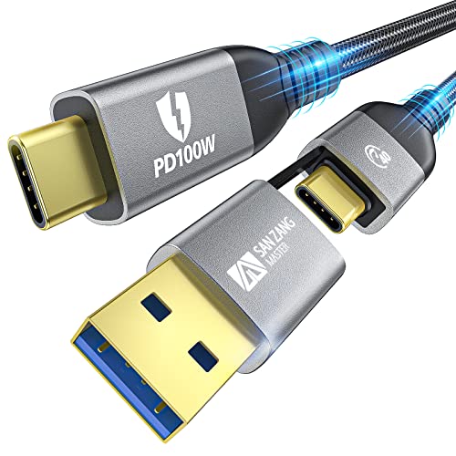 USB4 Kabel 100W für Thunderbolt 4, SANZANG 40Gbps Datenübertragung, unterstützt 8K HD Display, 100W Laden, USB-C auf USB-C/A Kabel, für Laptop, Hub, Docking (50 cm) von SAN ZANG MASTER