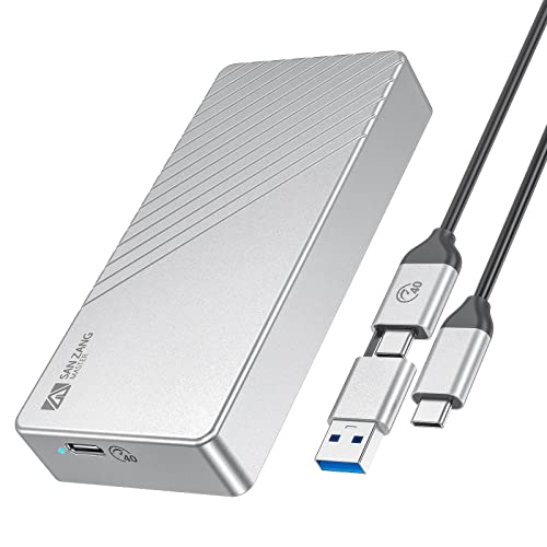 für Thunderbolt 3 (40Gbps) M.2 NVMe SSD Gehäuse kompatibel mit Thunderbolt 3/4 USB 4/3.2/3.1/3.0 Typ-C, SANZANG 40Gbps M.2 SSD Gehäuse für 2280 M-Key (B+M Key) NVMe SSD, bis zu 2700 MB/s, Silber von SAN ZANG MASTER