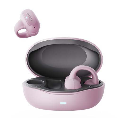 Sanag Z50S 2025 Upgrade Open Ear Free Clip On Kopfhörer, HiFi Sound Quality True Wireless Bluetooth Earphones, IPX4 Waterproof Sports Earbuds, 56H Playtime OWS Sport Running, App Custom Settings von SANAG