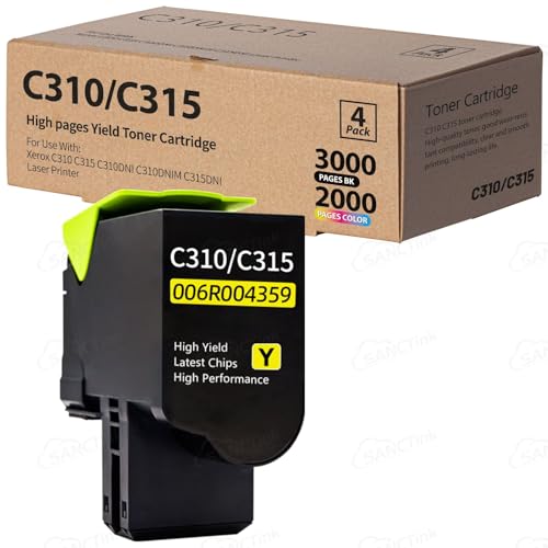 SANCTink C310 C315 Tonerkartusche kompatibel mit Xerox C310 C315 Xerox 006R04359 Xerox C310 C310DNI C310DNIM C315 C315DNI Laserdrucker (1 Stück, gelb) von SANCTink