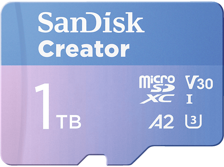 SANDISK Creator Adapter mit microSD™ UHS-I-Karte, Micro-SDXC Speicherkarte, 1 TB, 190 MB/s von SANDISK