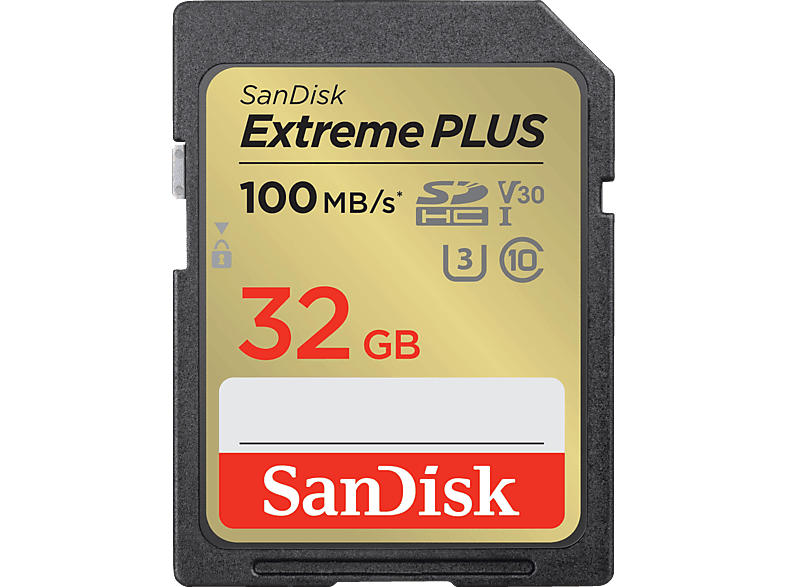 SANDISK Extreme® PLUS UHS-I, SDHC Speicherkarte, 32 GB, 100 MB/s von SANDISK