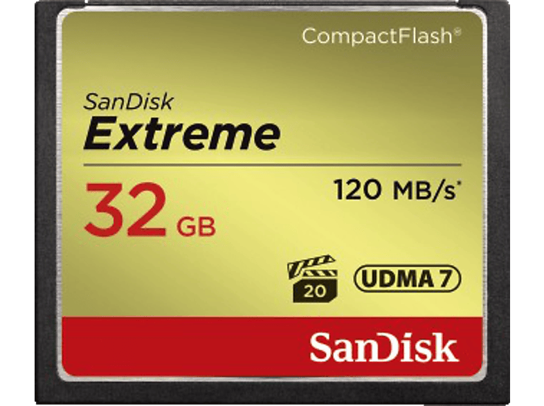 SANDISK Extreme, Compact Flash Speicherkarte, 32 GB, 120 MB/s von SANDISK